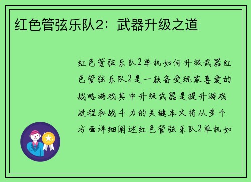 红色管弦乐队2：武器升级之道